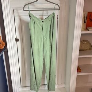 Cotton Candy Light Green Wide Leg Pants